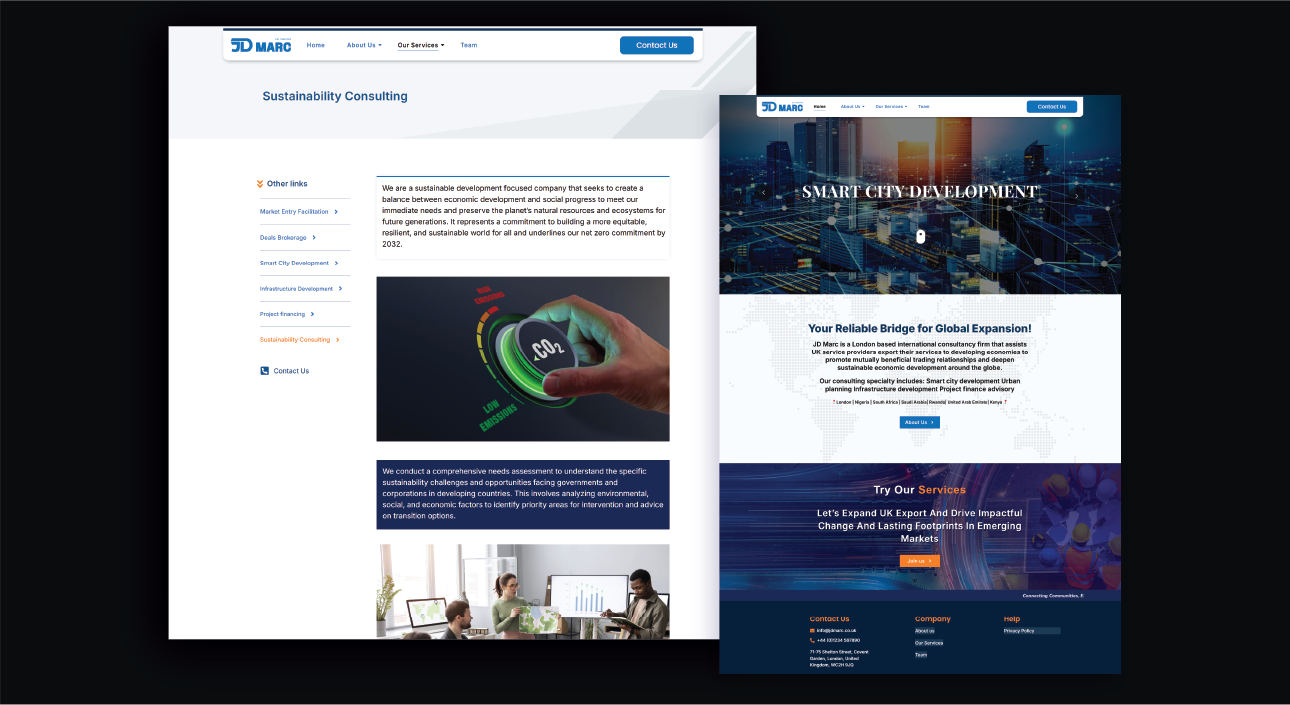 JD Marc website project image