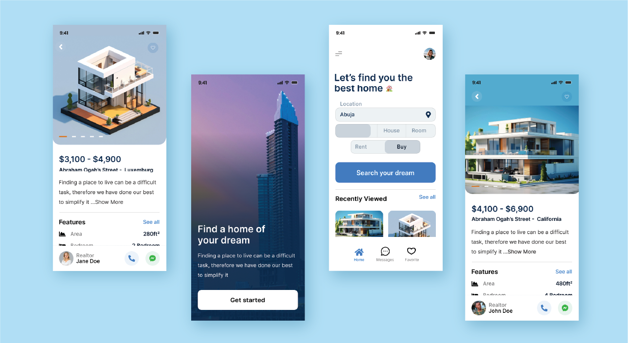 Real estate UI/UX project image