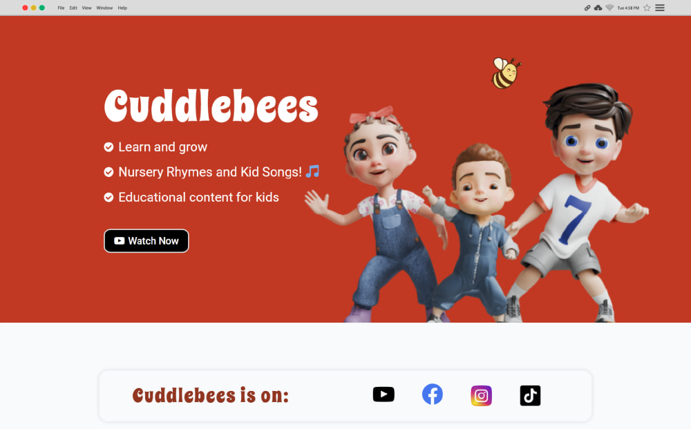 Cuddlebees website project image