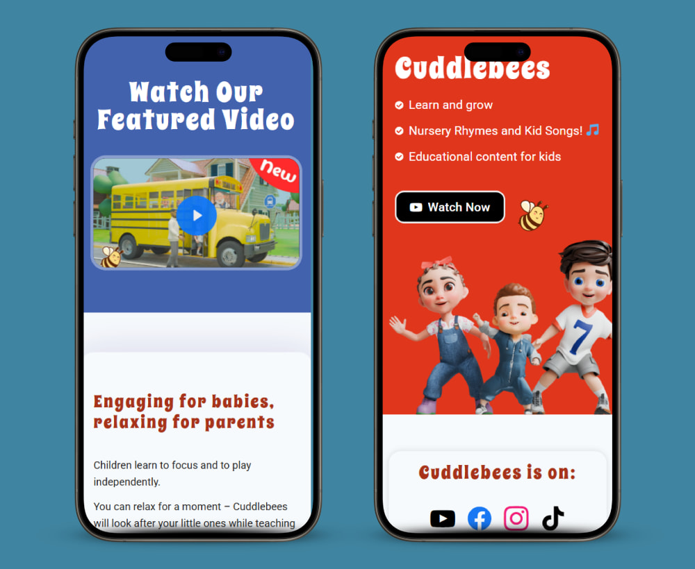 Cuddle Bees website project image