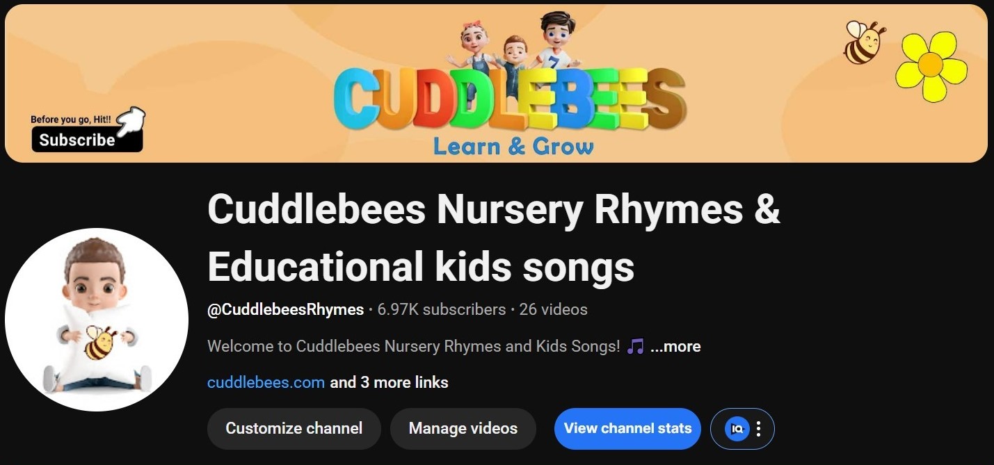 Cuddle Bees youtube banner design